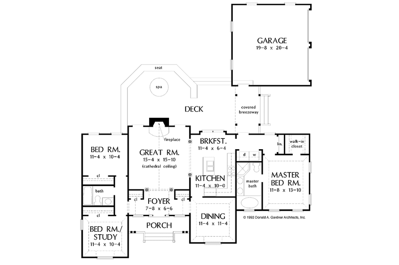 Dream House Plan - Floor Plan - Main Floor for Country House Plan #929-375 - 3 bed, 2 bath