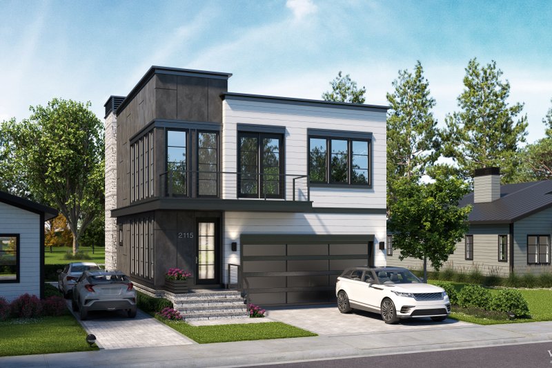 House Blueprint - Contemporary Exterior - Front Elevation Plan #928-387
