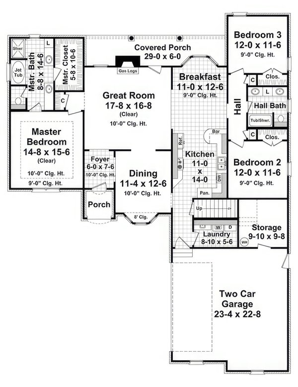 House Blueprint - Ranch Floor Plan - Main Floor Plan #21-559
