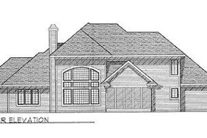Exterior - Rear Elevation for Traditional House Plan #70-428 - 3 bed, 2.5 bath