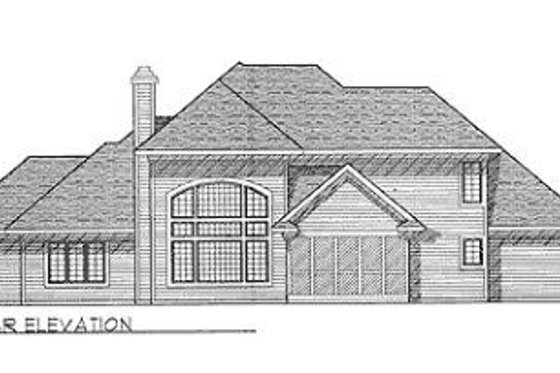 Exterior - Rear Elevation for Traditional House Plan #70-428 - 3 bed, 2.5 bath