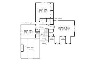 Floor Plan - Upper Floor for Country House Plan #929-402 - 3 bed, 2.5 bath