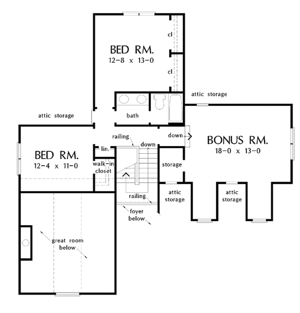 Architectural House Design - Country Floor Plan - Upper Floor Plan #929-402