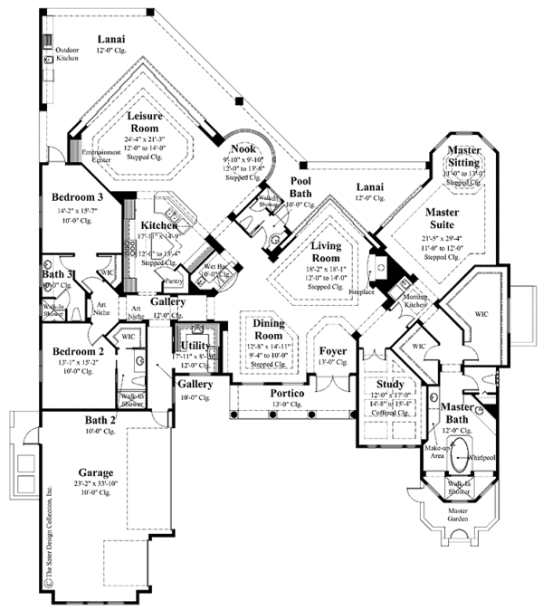 Architectural House Design - Mediterranean Floor Plan - Main Floor Plan #930-293