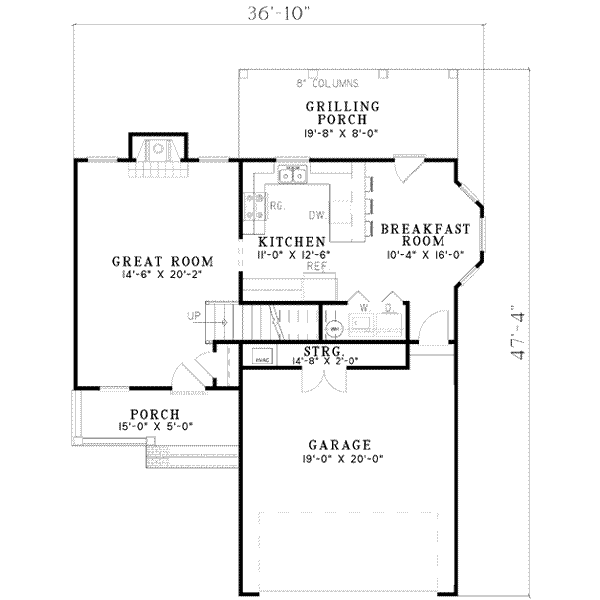 Architectural House Design - Traditional Floor Plan - Main Floor Plan #17-2095