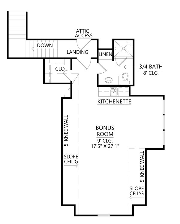 Farmhouse Floor Plan - Upper Floor Plan #1074-113