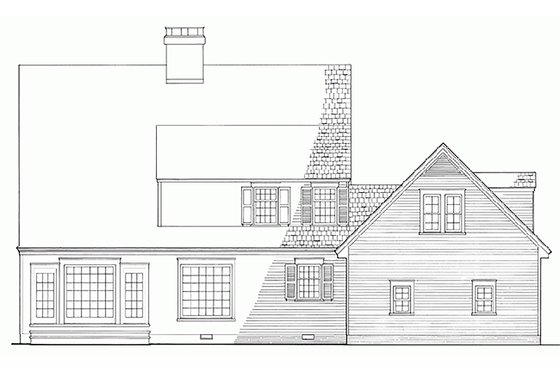Exterior - Rear Elevation 1 for Colonial House Plan #137-207 - 3 bed, 2 bath
