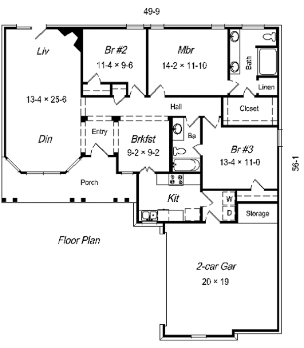 Traditional Floor Plan - Main Floor Plan #329-187