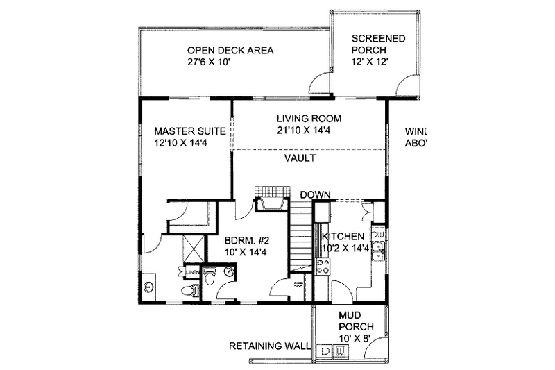 Home Plan - Floor Plan - Main Floor for Traditional House Plan #117-725 - 2 bed, 1.5 bath