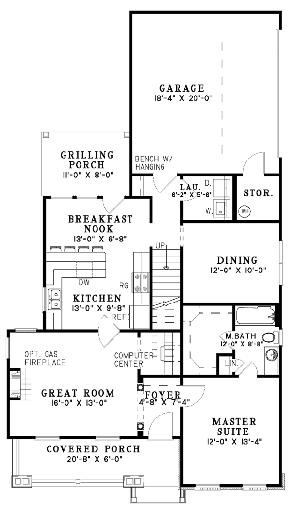 House Plan Design - Country Floor Plan - Main Floor Plan #17-3005
