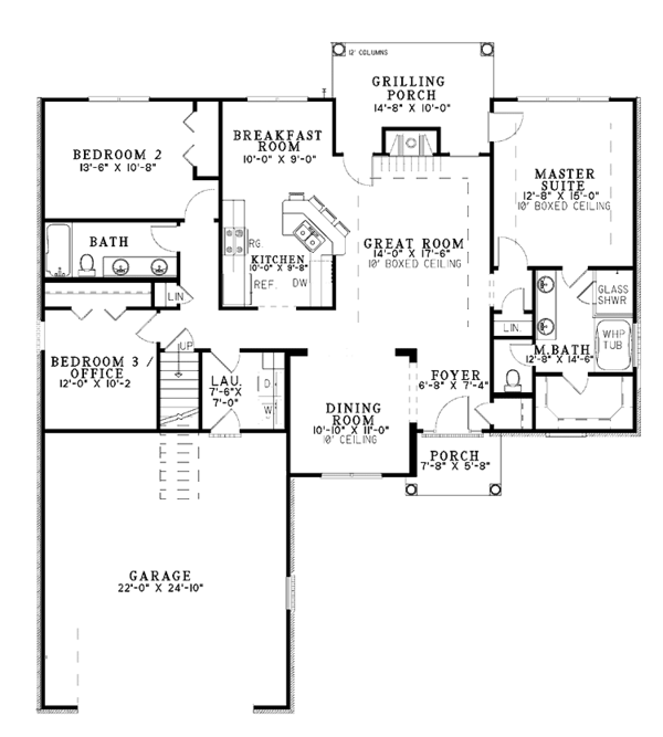 Architectural House Design - Ranch Floor Plan - Main Floor Plan #17-3324