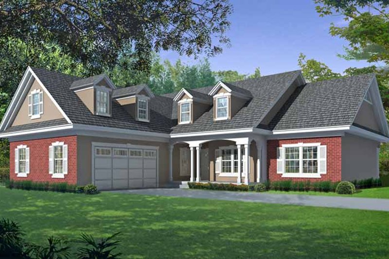 Architectural House Design - Country Exterior - Front Elevation Plan #1037-34
