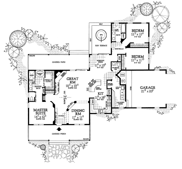 Home Plan - Country Floor Plan - Main Floor Plan #72-1019