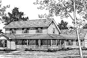 Country Exterior - Front Elevation Plan #10-245