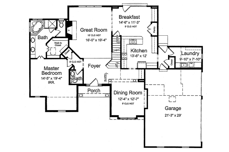 Home Plan - Floor Plan - Main Floor for Country House Plan #46-791 - 4 bed, 3.5 bath