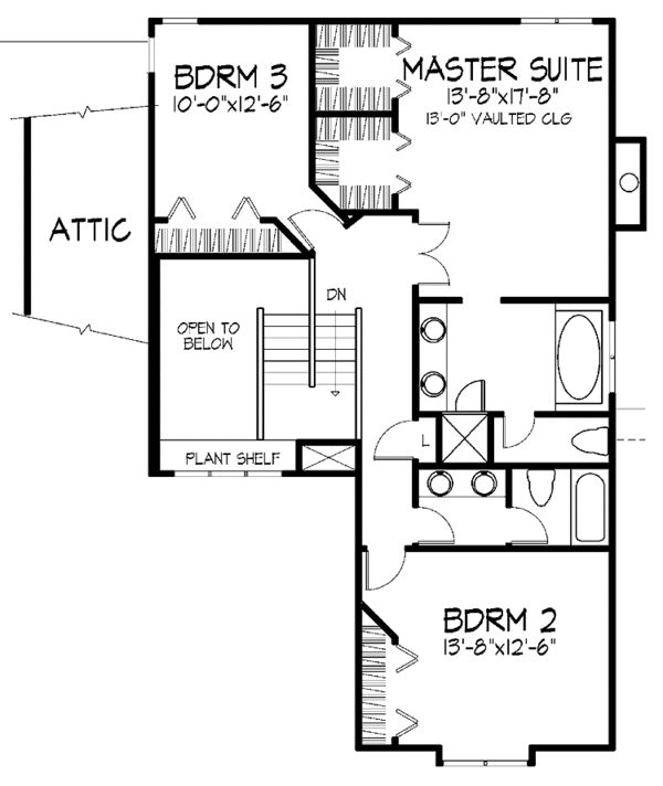 House Plan Design - Craftsman Floor Plan - Upper Floor Plan #320-718