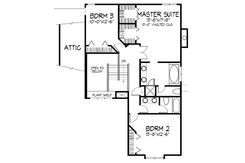 Home Plan - Floor Plan - Upper Floor for Craftsman House Plan #320-718 - 3 bed, 2.5 bath