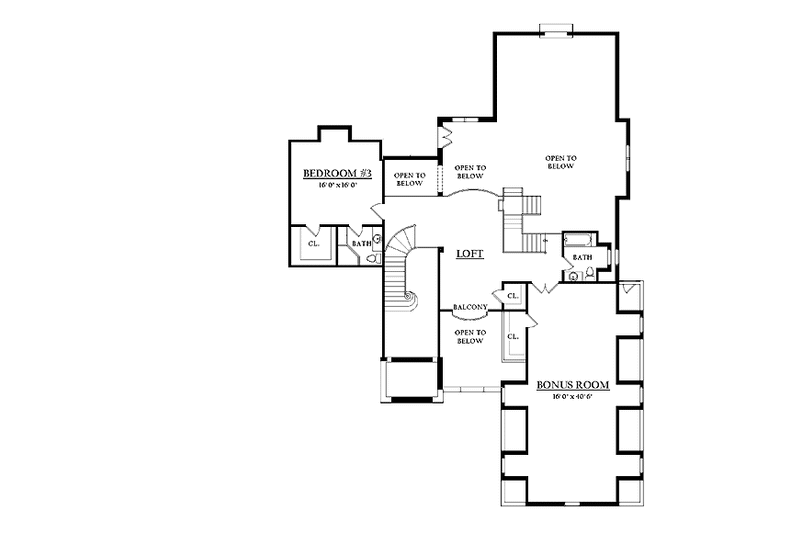 House Blueprint - Floor Plan - Upper Floor for Country House Plan #937-13 - 3 bed, 4 bath