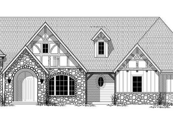 Exterior - Front Elevation 5 for Tudor House Plan #943-44 - 3 bed, 2.5 bath