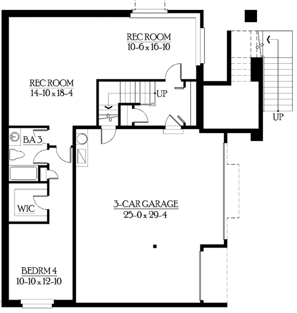 Home Plan - Prairie Floor Plan - Lower Floor Plan #132-471