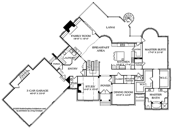 Architectural House Design - Country Floor Plan - Main Floor Plan #453-466