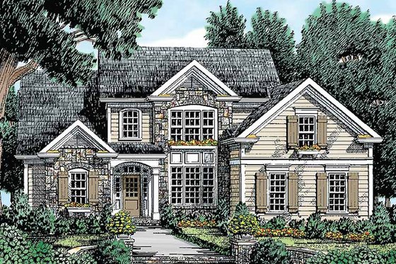 Exterior - Front Elevation 3 for Country House Plan #927-271 - 3 bed, 2.5 bath