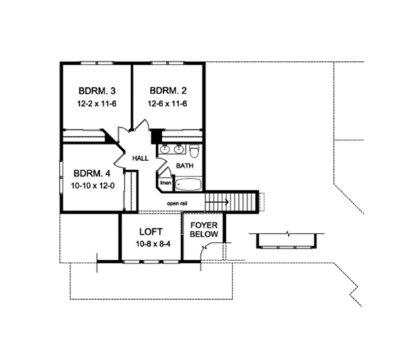 Home Plan - Craftsman Floor Plan - Upper Floor Plan #1010-110