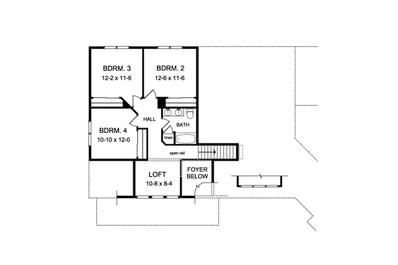Home Plan - Floor Plan - Upper Floor for Craftsman House Plan #1010-110 - 4 bed, 2.5 bath