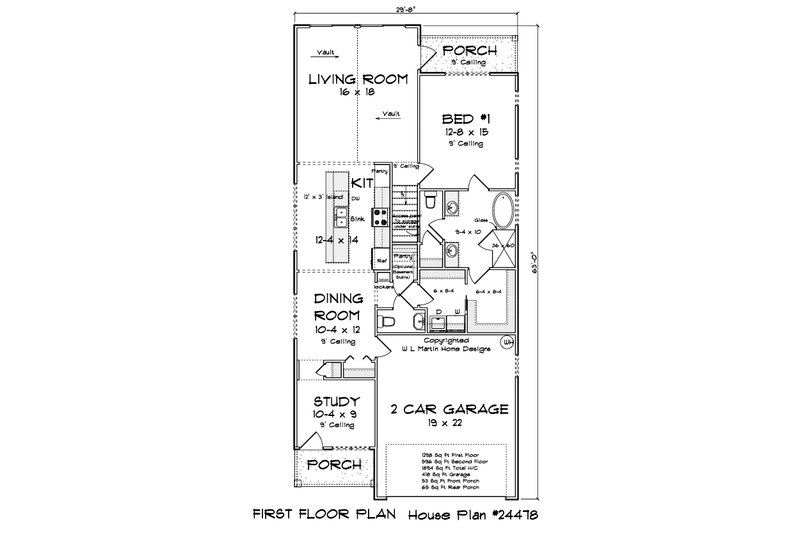 House Blueprint - Floor Plan - Main Floor 1 for Cottage House Plan #513-2271 - 3 bed, 2.5 bath