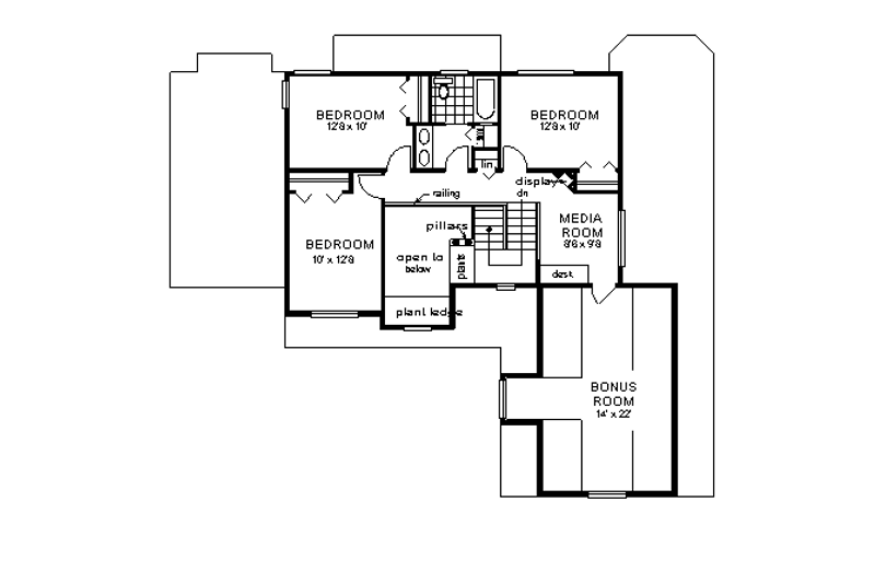 Home Plan - Floor Plan - Upper Floor for Traditional House Plan #18-277 - 5 bed, 3 bath