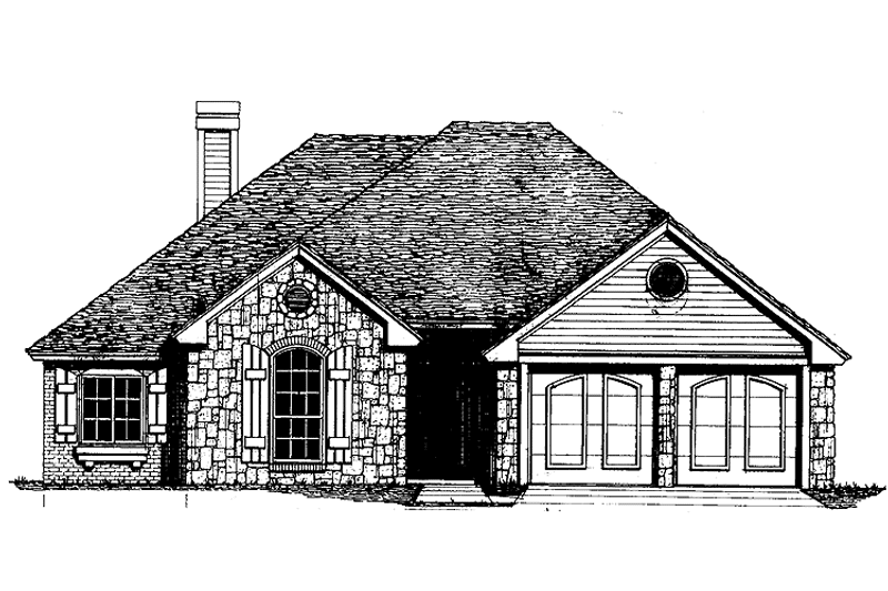 Dream House Plan - Exterior - Front Elevation 3 for Country House Plan #310-1226 - 3 bed, 2 bath