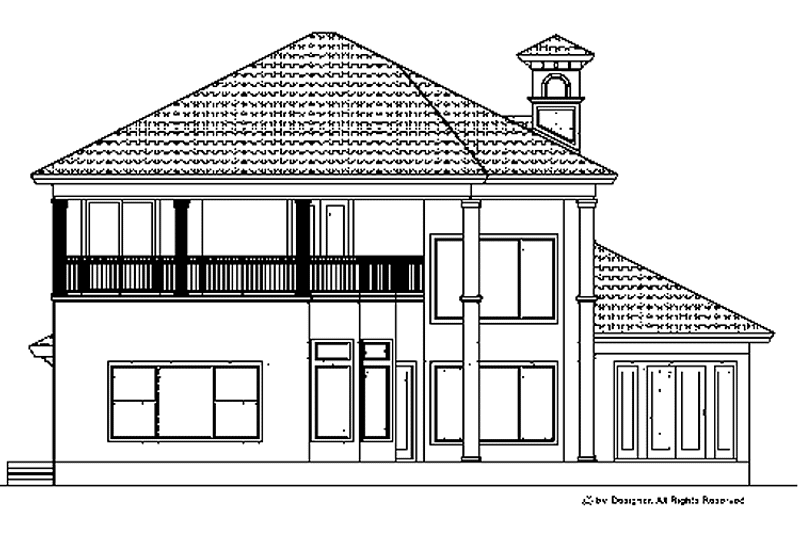 Home Plan - Exterior - Rear Elevation for Mediterranean House Plan #1017-32 - 4 bed, 3.5 bath