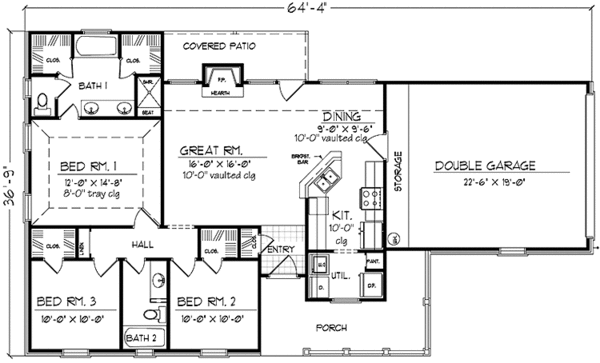 House Blueprint - Country Floor Plan - Main Floor Plan #42-602