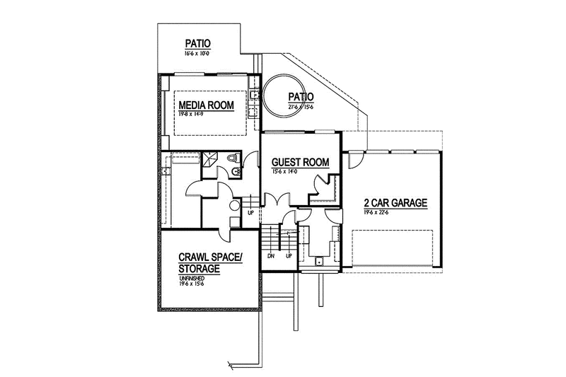 Home Plan - Floor Plan - Lower Floor for Traditional House Plan #569-26 - 3 bed, 3.5 bath