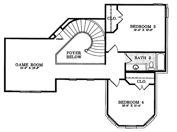 House Design - Traditional Floor Plan - Upper Floor Plan #952-5