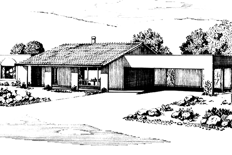 Home Plan - Prairie Exterior - Front Elevation Plan #320-1351