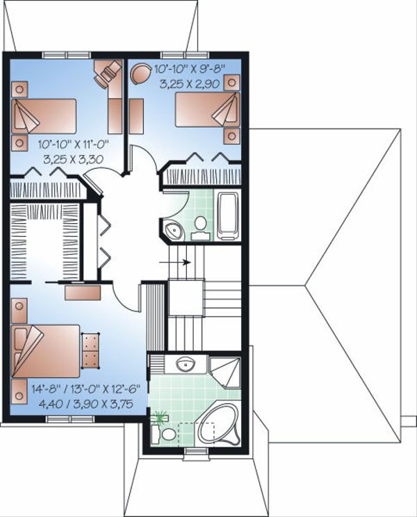 House Plan Design - European Floor Plan - Upper Floor Plan #23-818