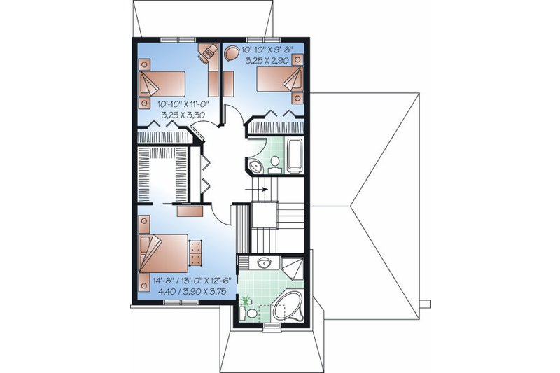 Dream House Plan - Floor Plan - Upper Floor for European House Plan #23-818 - 3 bed, 2.5 bath