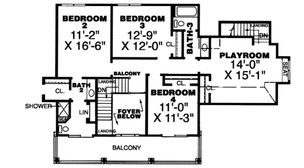Dream House Plan - Country Floor Plan - Upper Floor Plan #34-260