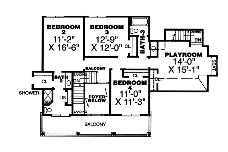 Home Plan - Floor Plan - Upper Floor for Country House Plan #34-260 - 4 bed, 3.5 bath