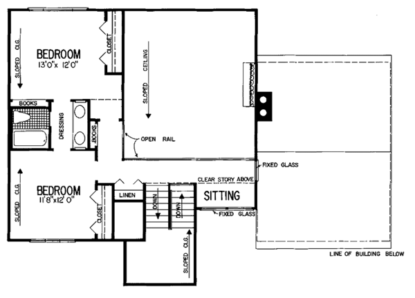Architectural House Design - Contemporary Floor Plan - Upper Floor Plan #72-1054