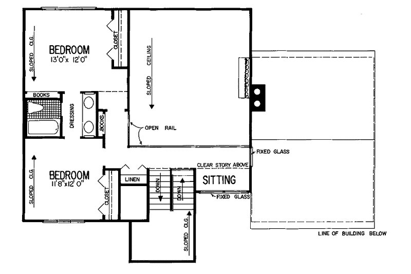 Home Plan - Floor Plan - Upper Floor for Contemporary House Plan #72-1054 - 3 bed, 2.5 bath
