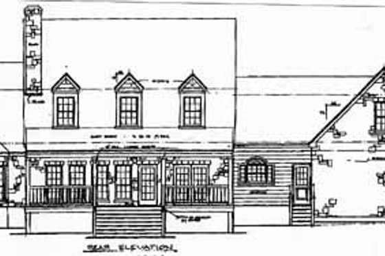 Exterior - Rear Elevation for Country House Plan #140-109 - 3 bed, 2.5 bath