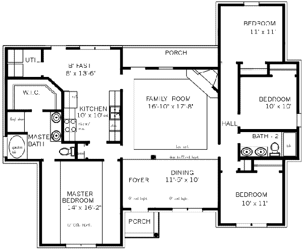 European Floor Plan - Main Floor Plan #69-164