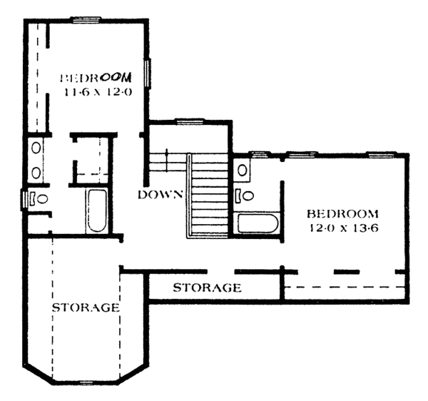 Architectural House Design - Victorian Floor Plan - Upper Floor Plan #1014-20