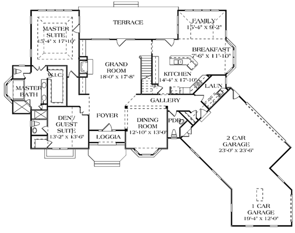 Home Plan - Traditional Floor Plan - Main Floor Plan #453-168