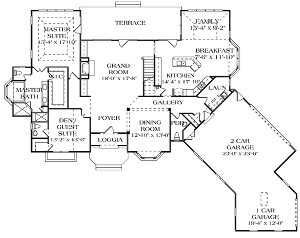Dream House Plan - Traditional Floor Plan - Main Floor Plan #453-168