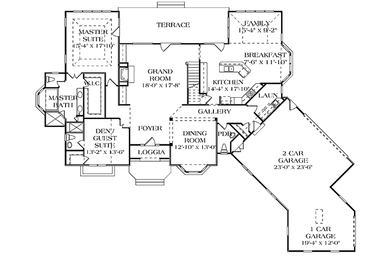 Architectural House Design - Floor Plan - Main Floor for Traditional House Plan #453-168 - 4 bed, 3.5 bath
