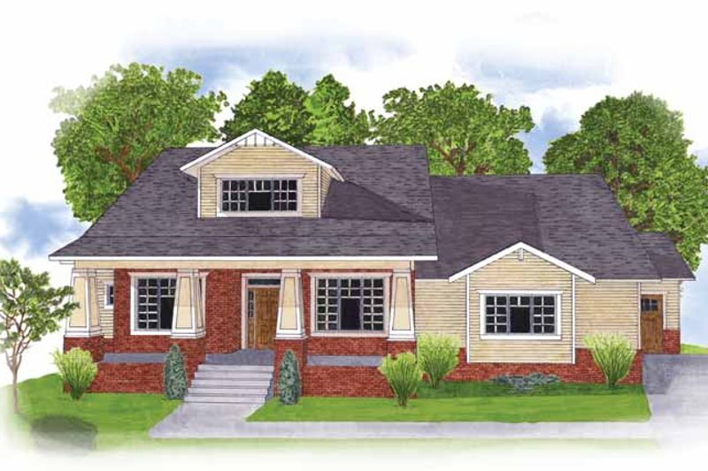 House Blueprint - Craftsman Exterior - Front Elevation Plan #950-1
