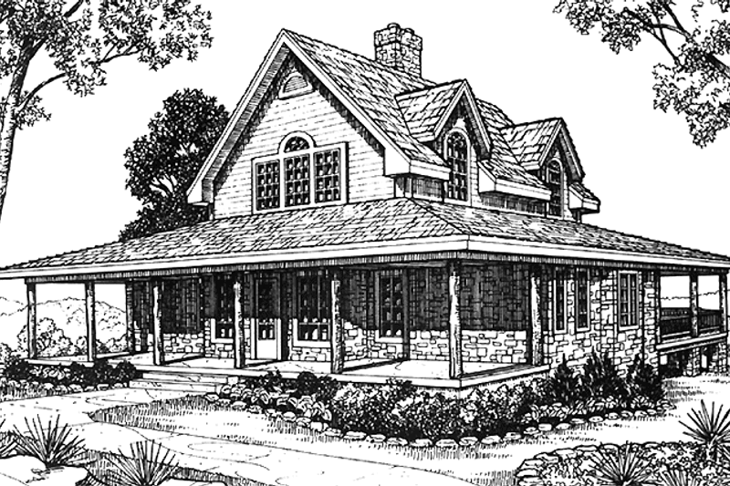 Home Plan - Country Exterior - Front Elevation Plan #140-166